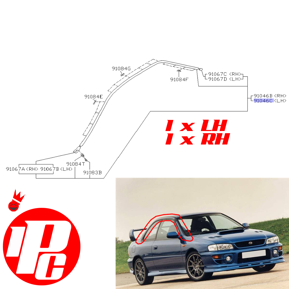 thumbnail image 2 of Genuine Subaru Roof Trim Clip Set - Fits Impreza Saloon & 2-Door 92-00 WRX STi 2 of 6